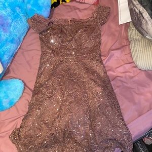homecoming dress light purple with sequins size 3